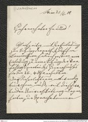 Nachlass Franz Steindachner, Brief von Carl Toldt an Franz Steindachner (21.06.1908), Inv.Nr. 545.01, Seite 1